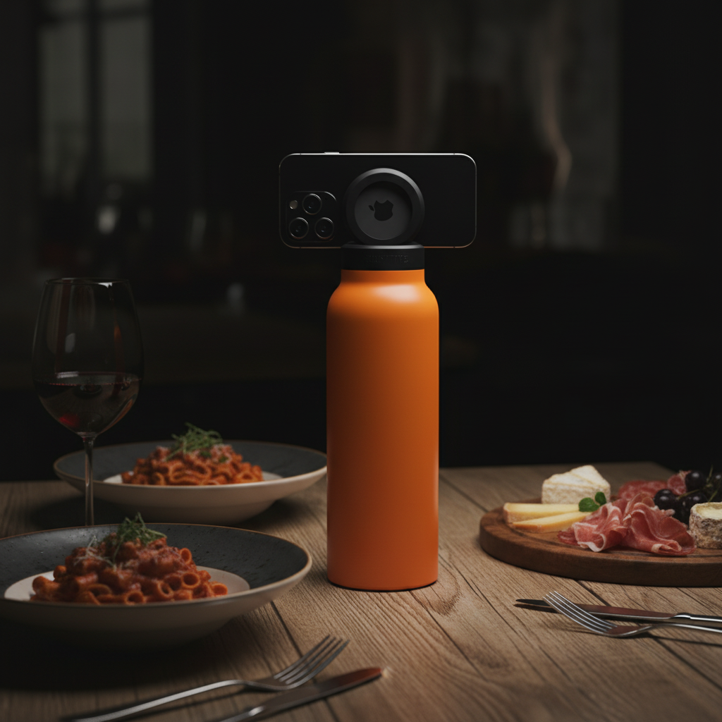 NOVYRA Pro — Gourde Isotherme & Support Téléphone Magnétique | 710ml