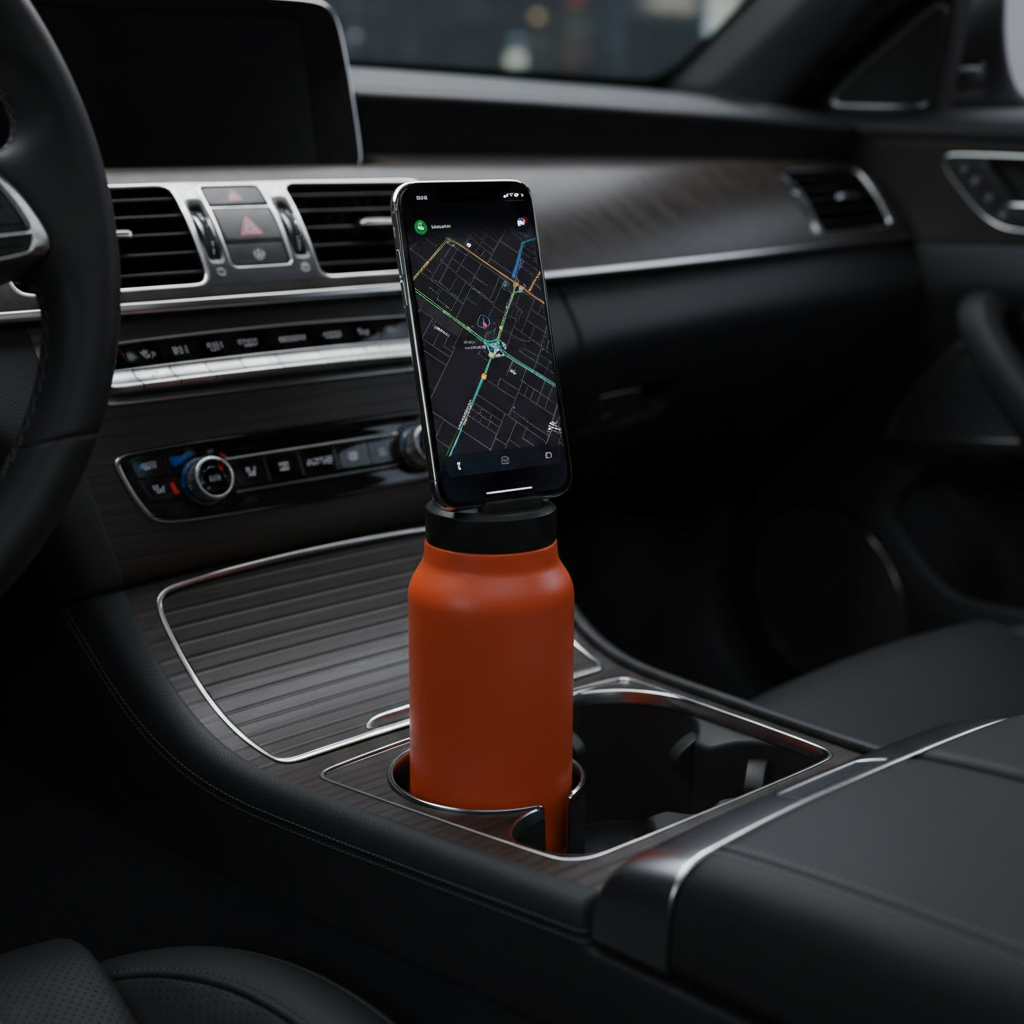 NOVYRA Pro — Gourde Isotherme & Support Téléphone Magnétique | 710ml