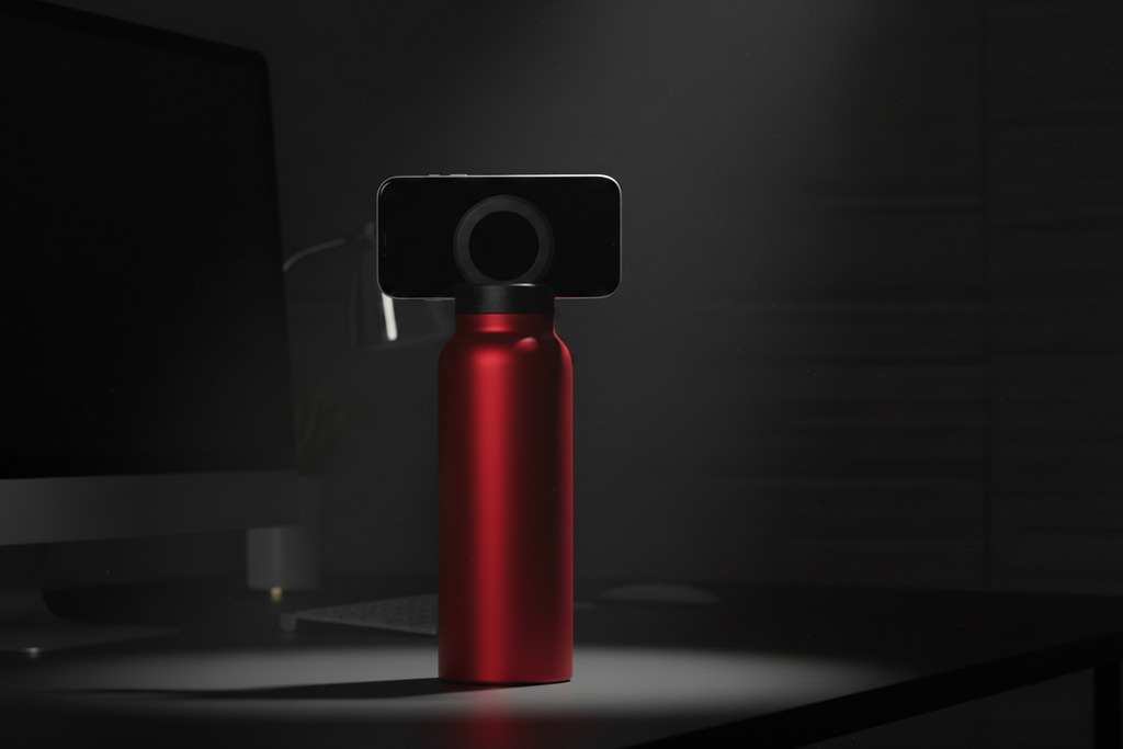 NOVYRA Pro — Gourde Isotherme & Support Téléphone Magnétique | 710ml